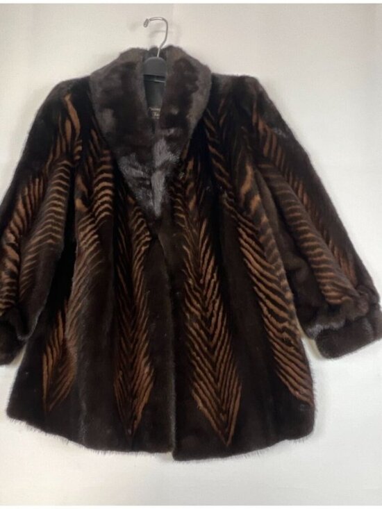 Brown Jackets & Blazers - Vintage 70's Cheung's Furriers Women S/M Dark Brown Genuine Mink Fur Coat Jacket